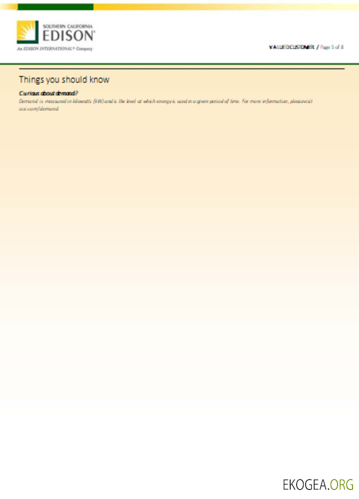 Facture commerciale de services publics EDISON de Californie du Sud, page 5, SCR